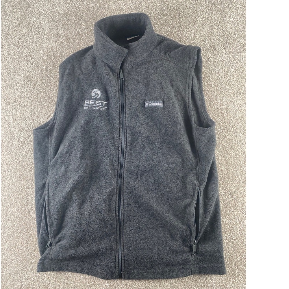 Columbia Steens Mountain Fleece Vest Mens Large Gray Full Zip Best Dedicated